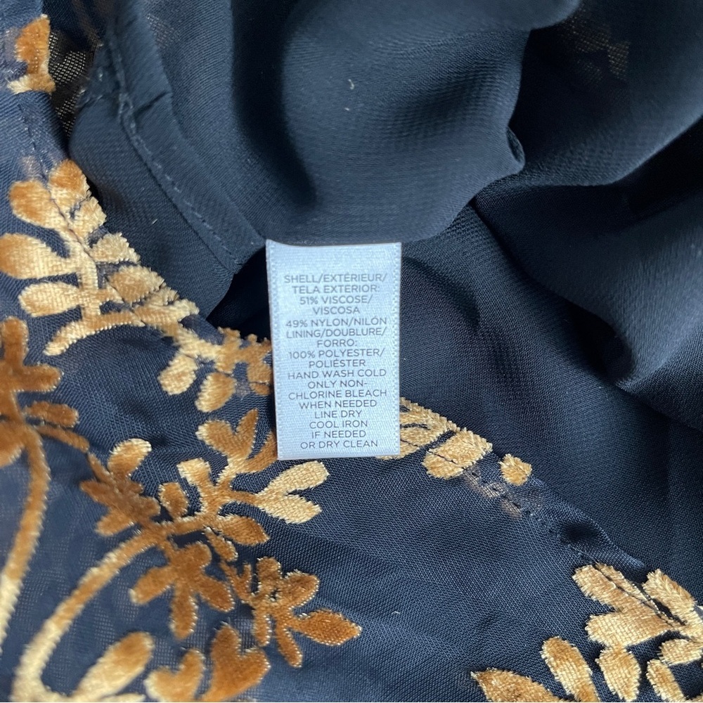 LOFT Floral Burnout Velvet Cami Top Black Gold Size S NWT - Picture 8 of 10